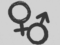 Hand drawn male female symbols