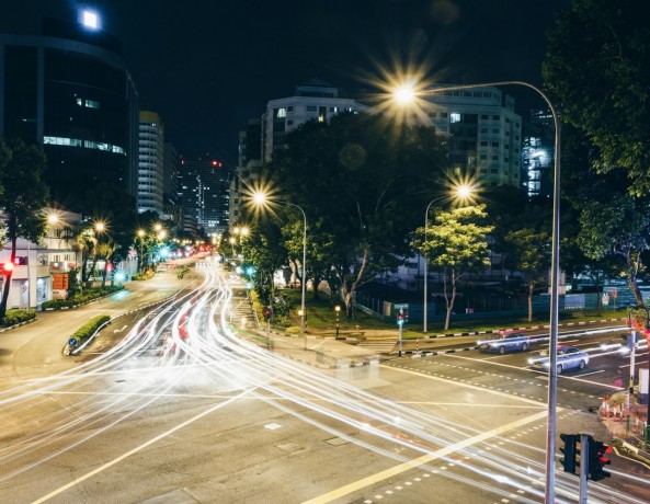 time lapse photography of road